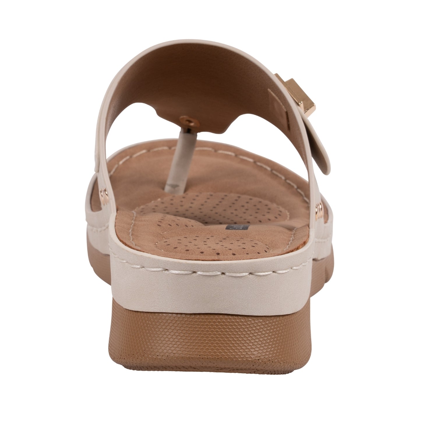 Women's Beige Hardware Thong Sandals – Arla by GC Shoes, view 4