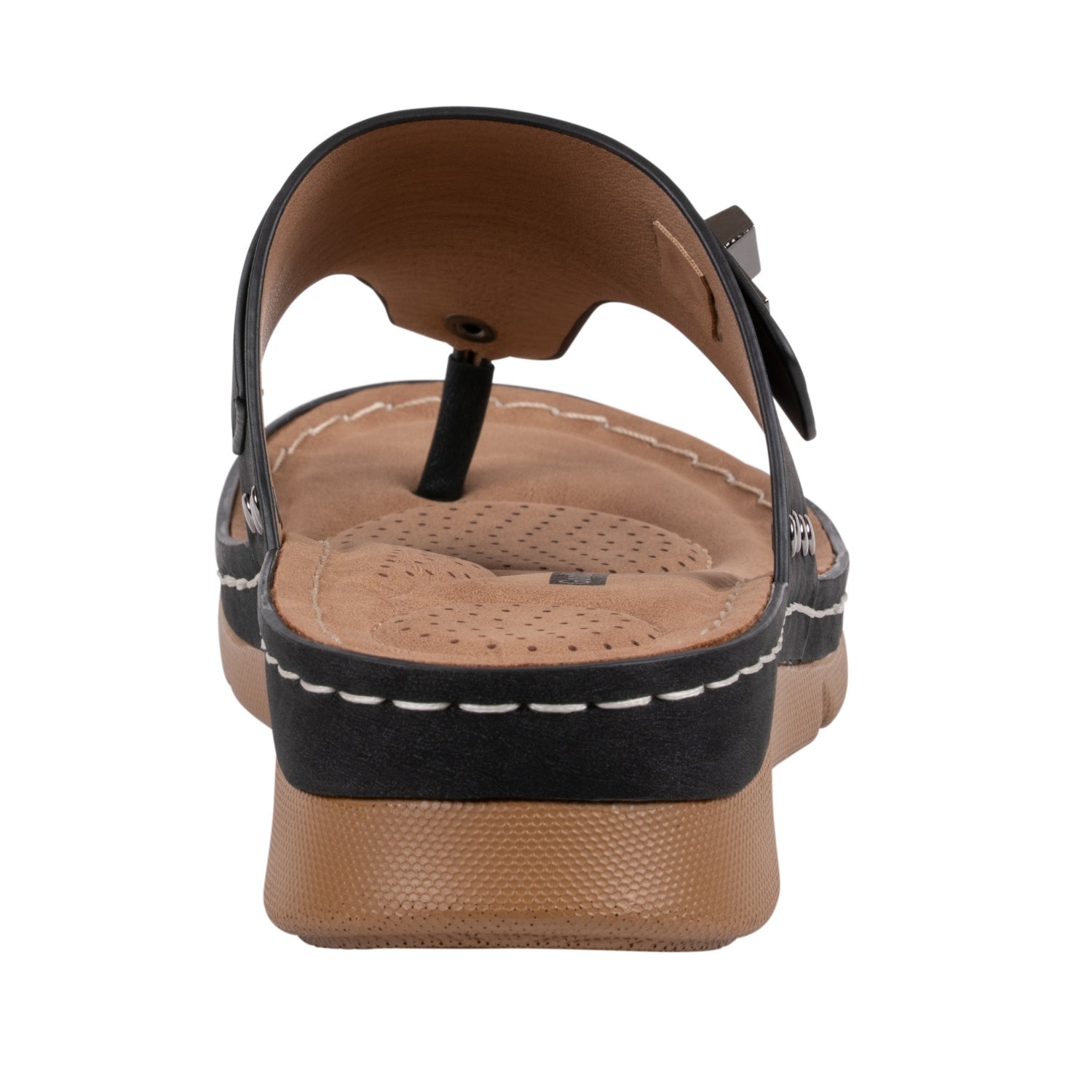 Women's Black Hardware Thong Sandals – Arla by GC Shoes, view 4