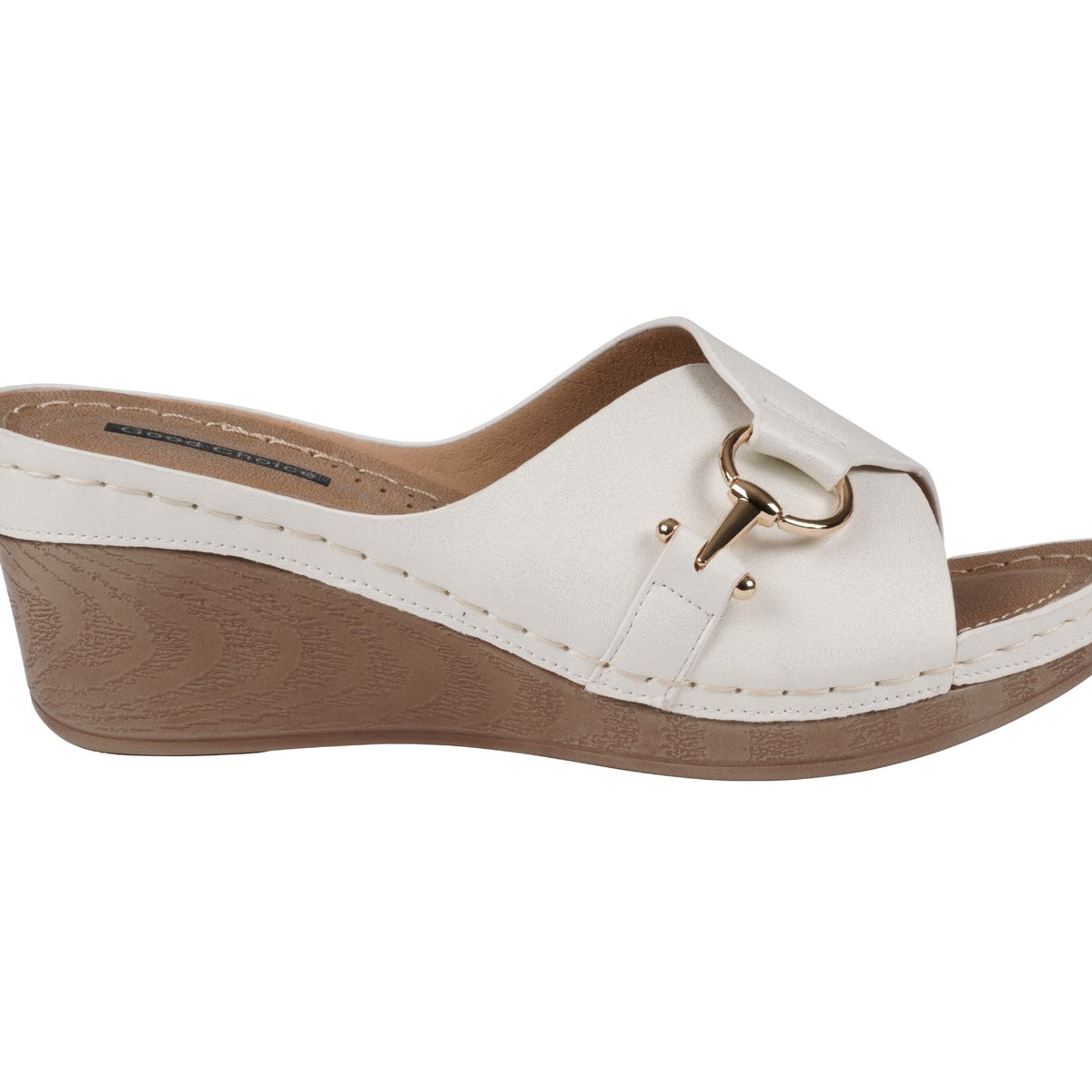 Women's White Faux Leather Wedge Sandals – Bay by GC Shoes, view 2