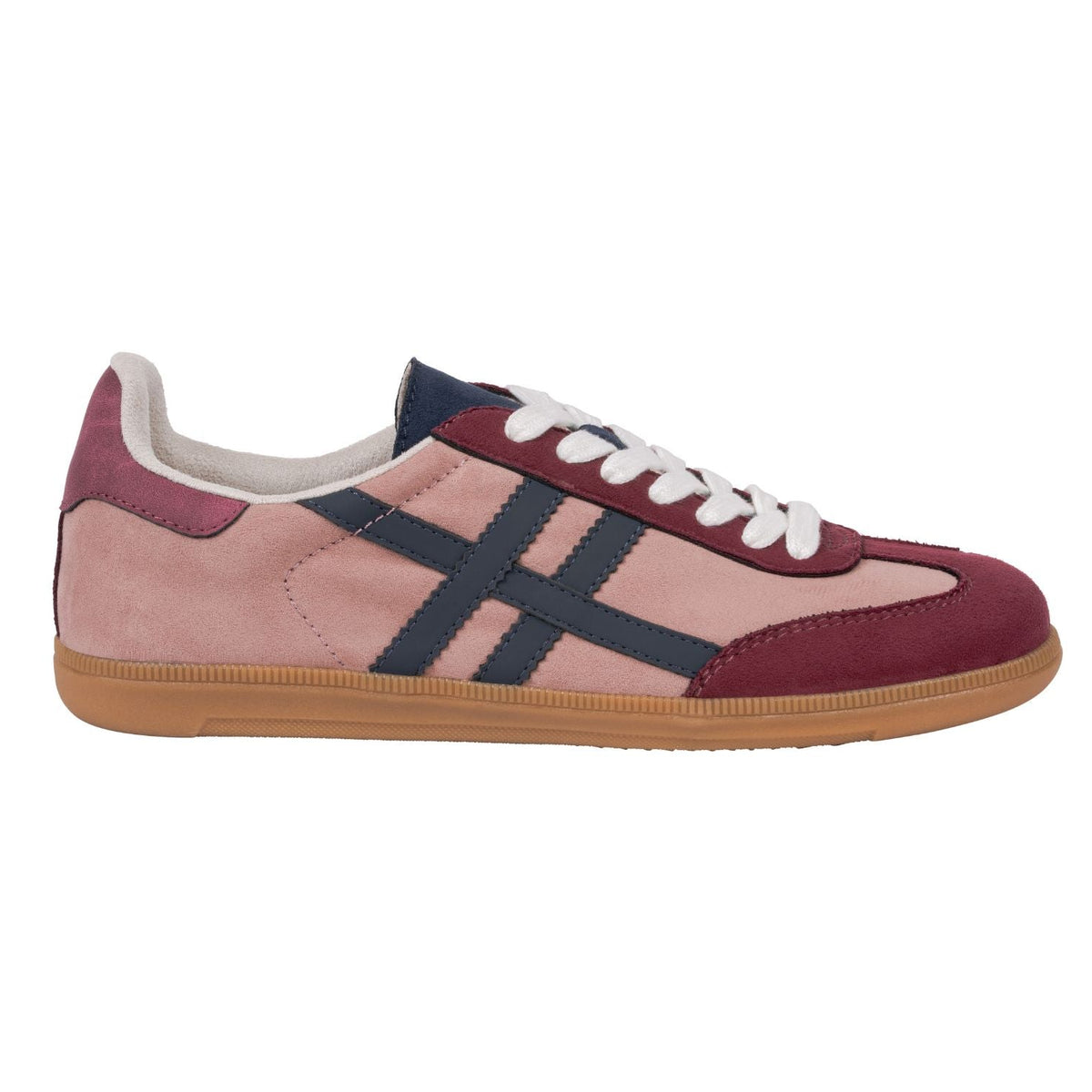 Fowler Burgundy Retro Stripe Sneaker by GC Shoes – view 2