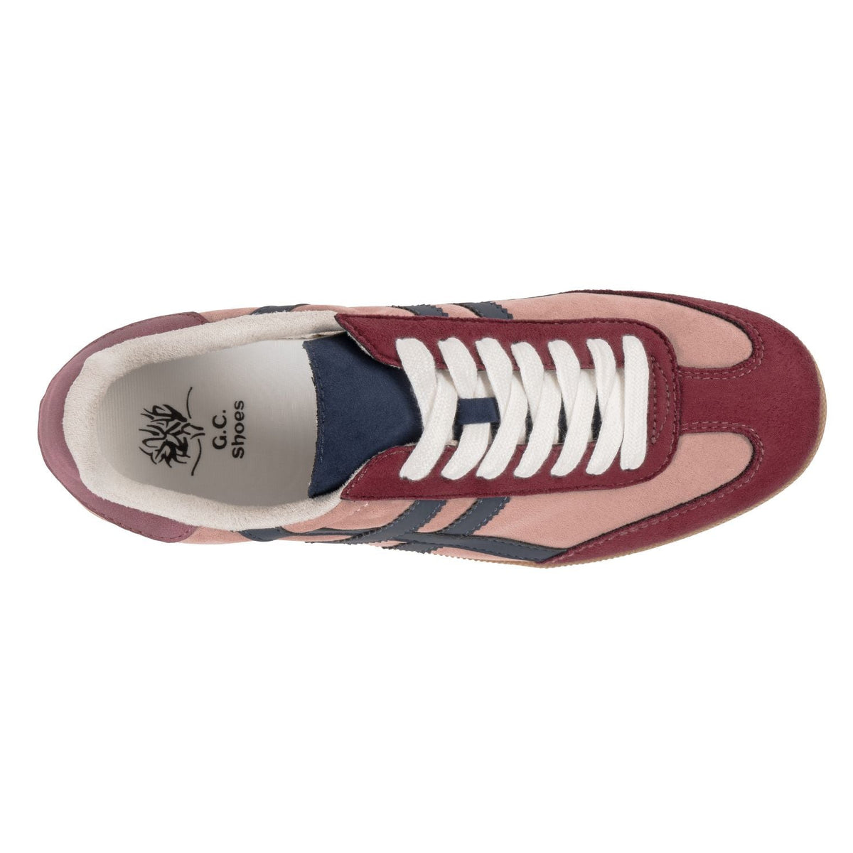Fowler Burgundy Retro Stripe Sneaker by GC Shoes – view 3