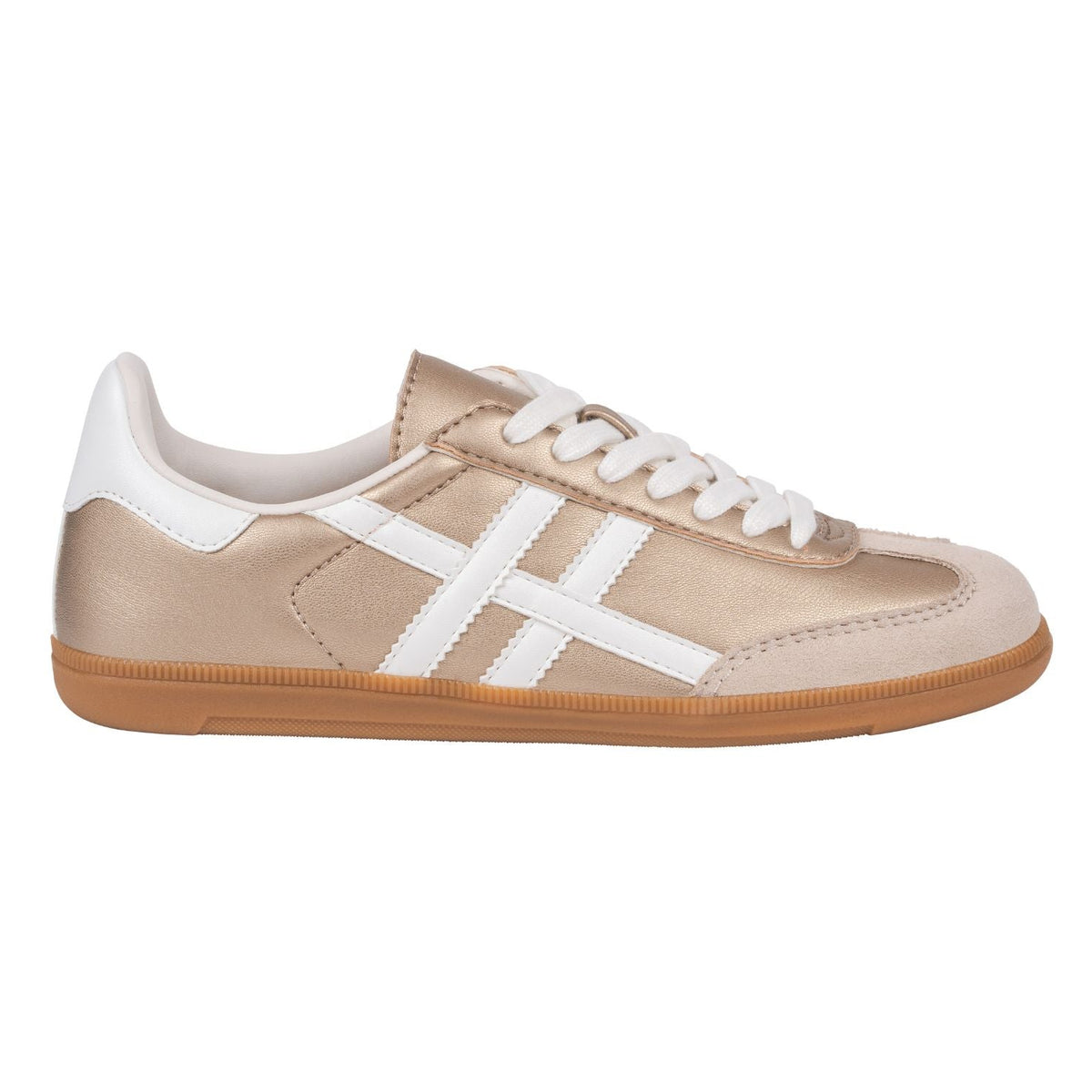 Fowler Gold Retro Stripe Sneaker by GC Shoes – view 2