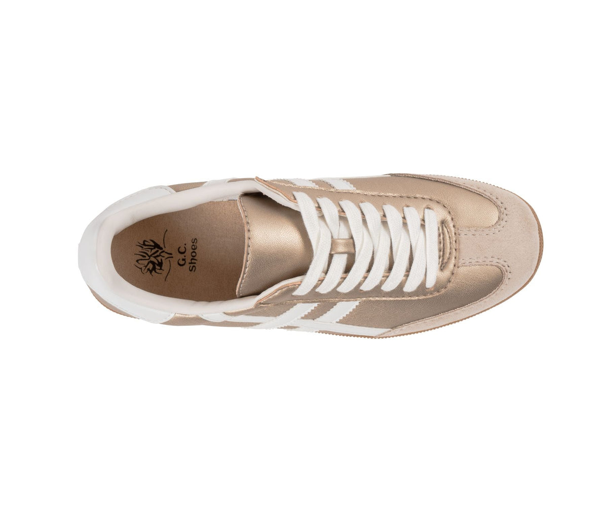 Fowler Gold Retro Stripe Sneaker by GC Shoes – view 3