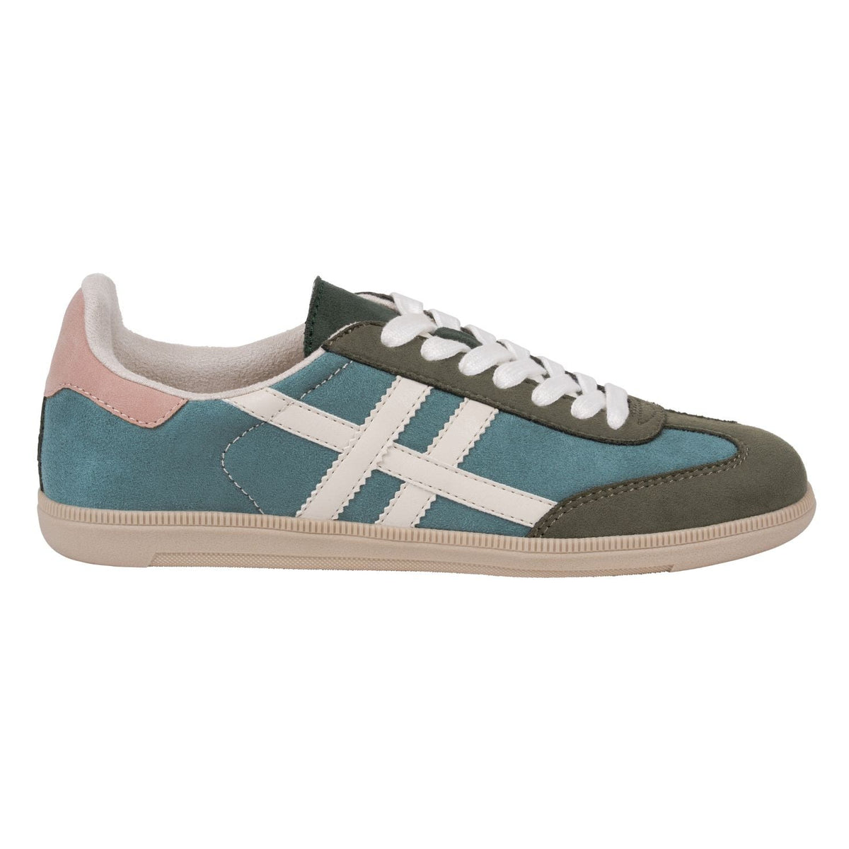 Fowler Olive Retro Stripe Sneaker by GC Shoes – view 3