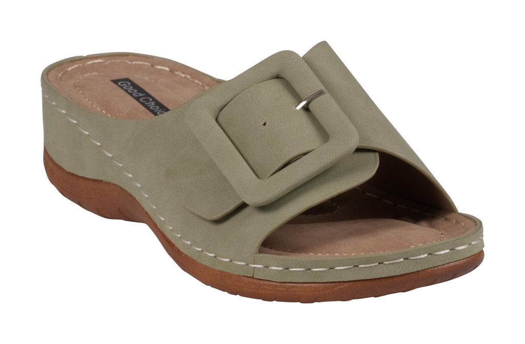Hamden Green Flat Sandals 