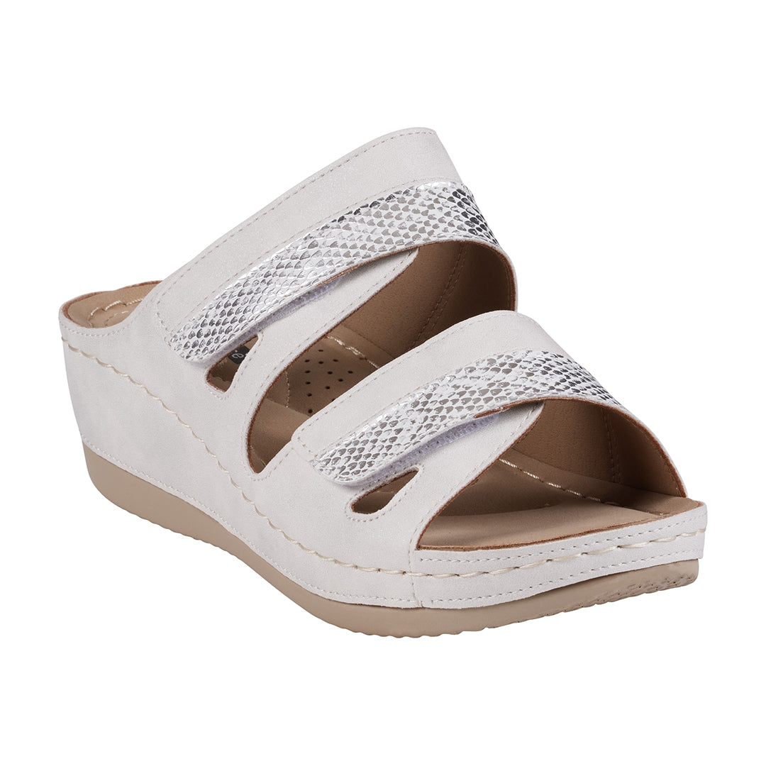 GC Wedge With Horsebit Sandal Light Blue Canvas 292421