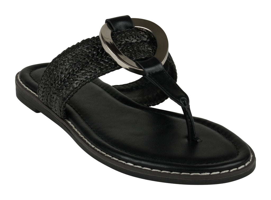 Jovie Black Flat Sandals 