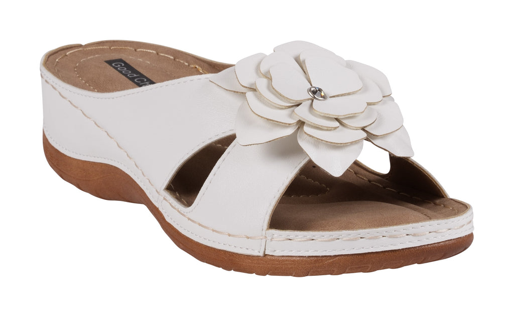 Joy White Flat Sandals 
