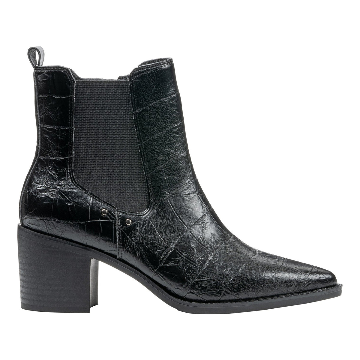 Kodiak Black Croc-Embossed Bootie by GC Shoes – view 2