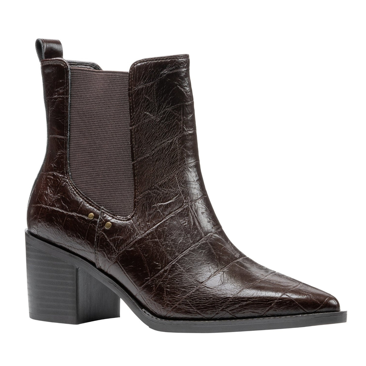 Kodiak Brown Croc-Embossed Bootie by GC Shoes