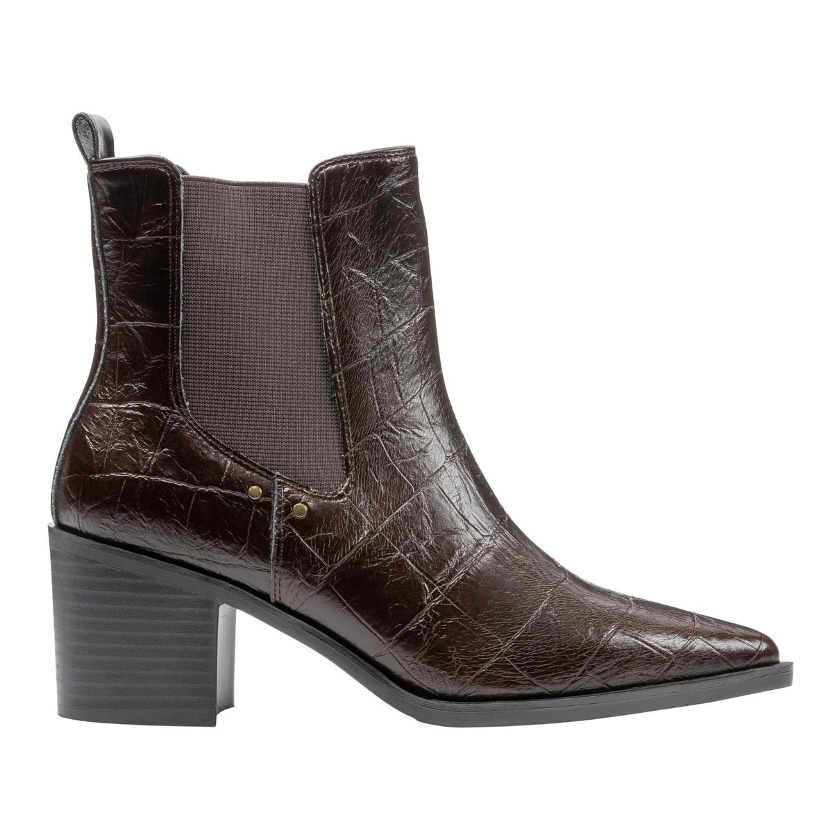 Kodiak Brown Croc-Embossed Bootie by GC Shoes – view 2