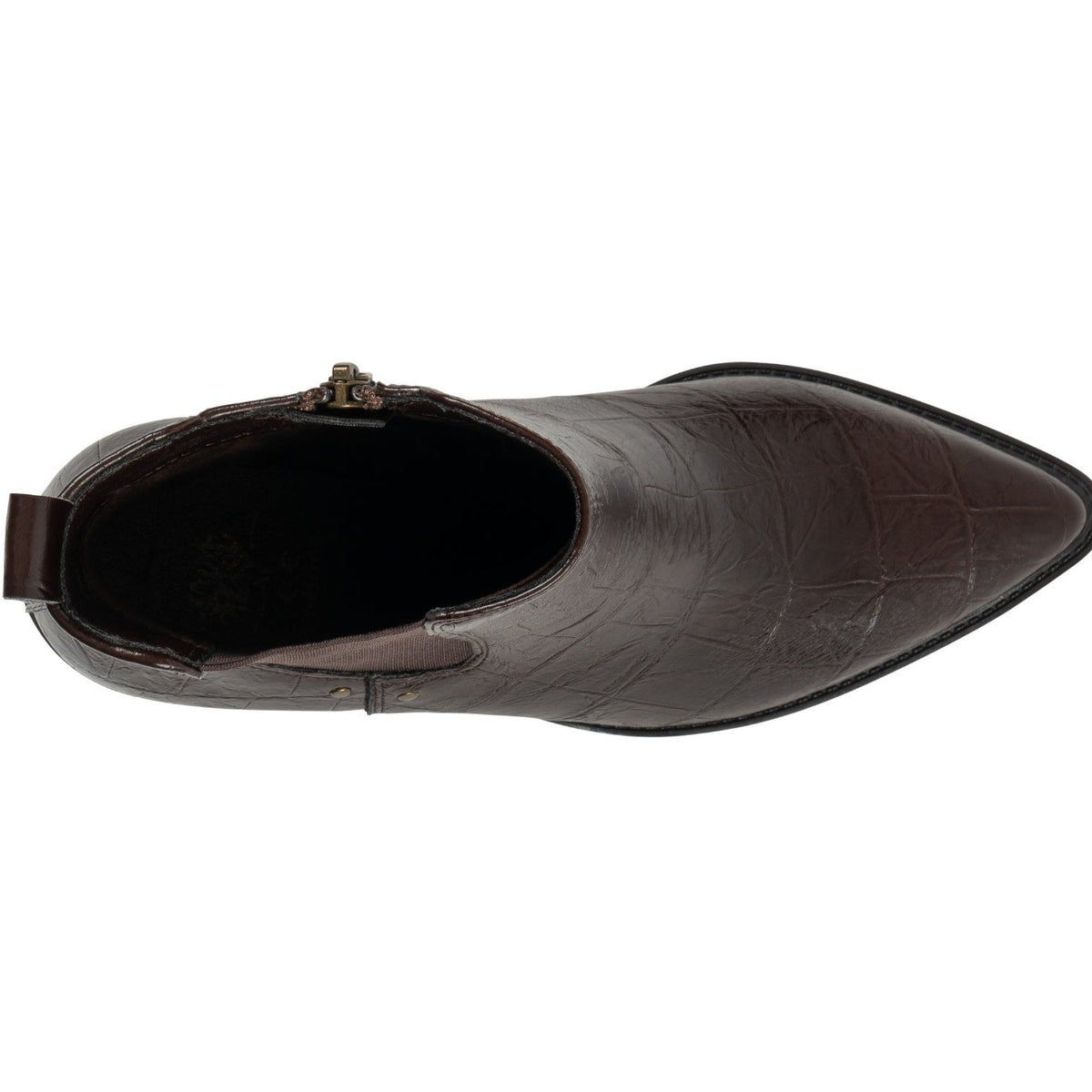 Kodiak Brown Croc-Embossed Bootie by GC Shoes – view 4