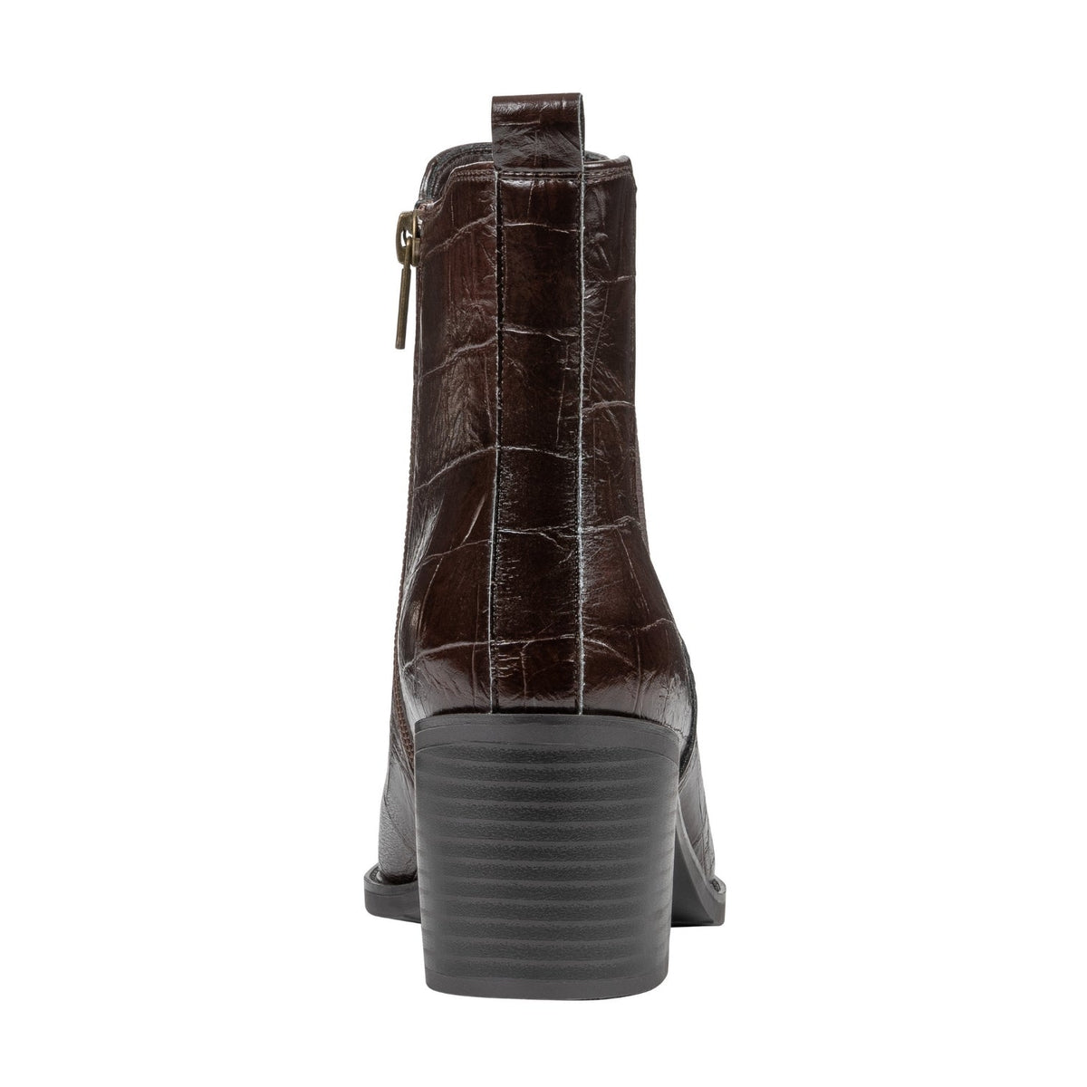 Kodiak Brown Croc-Embossed Bootie by GC Shoes – view 3