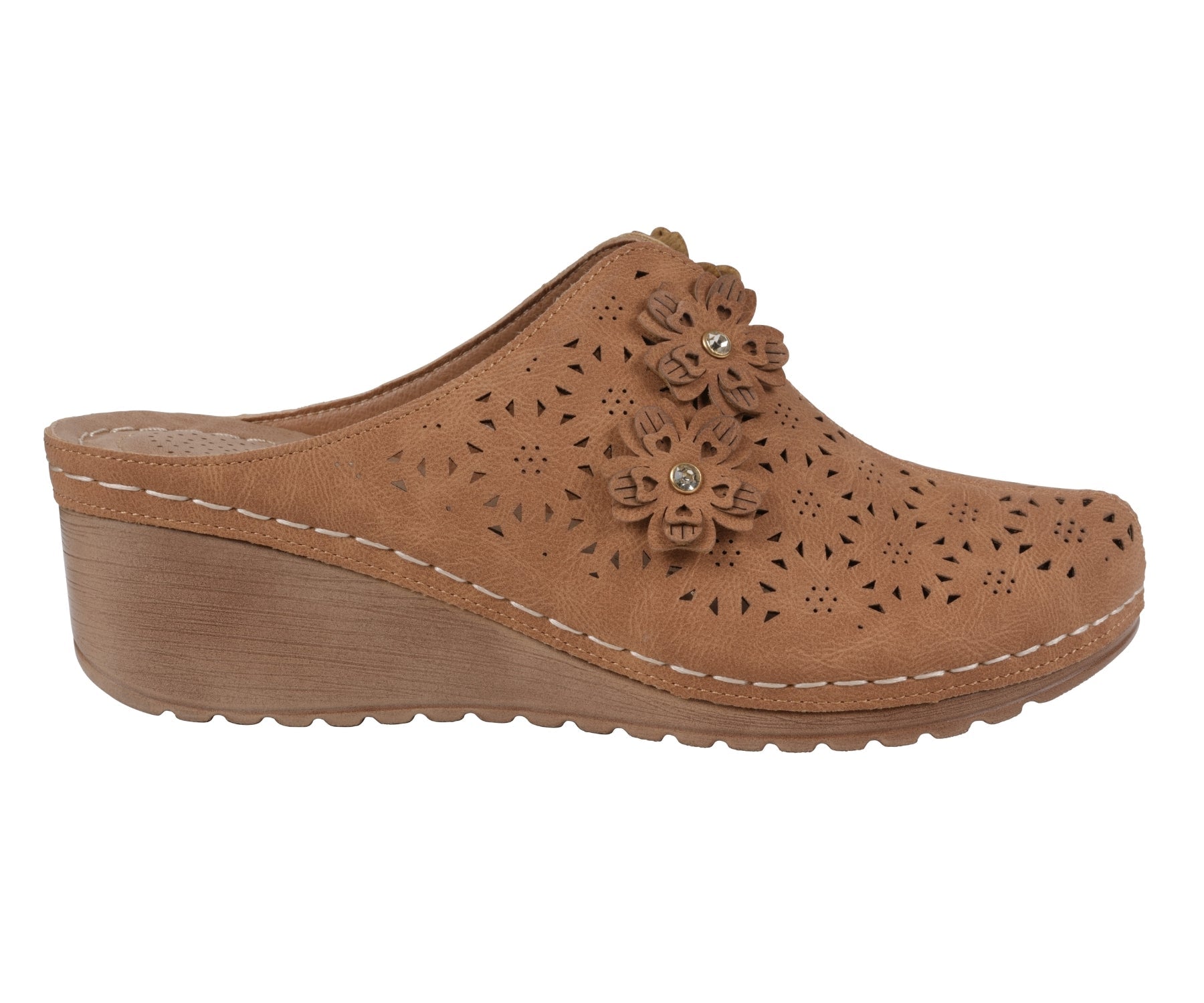 Women's Brown Flats – Krista by GC Shoes, side view