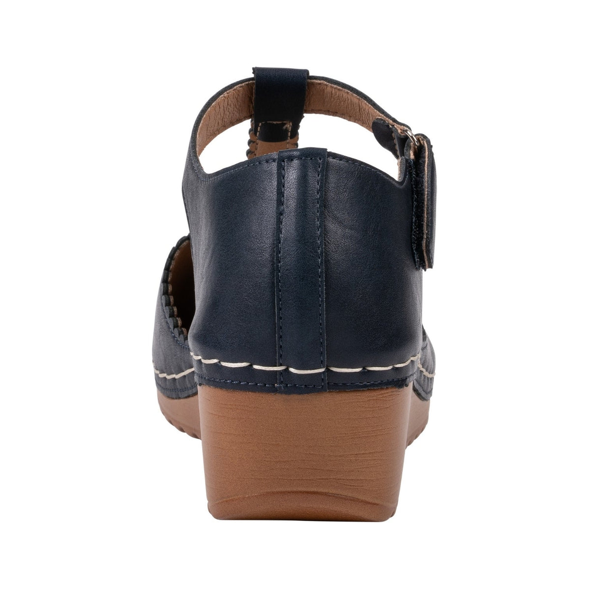 Mondo Navy T-Strap Wedge Sandal by GC Shoes – view 4