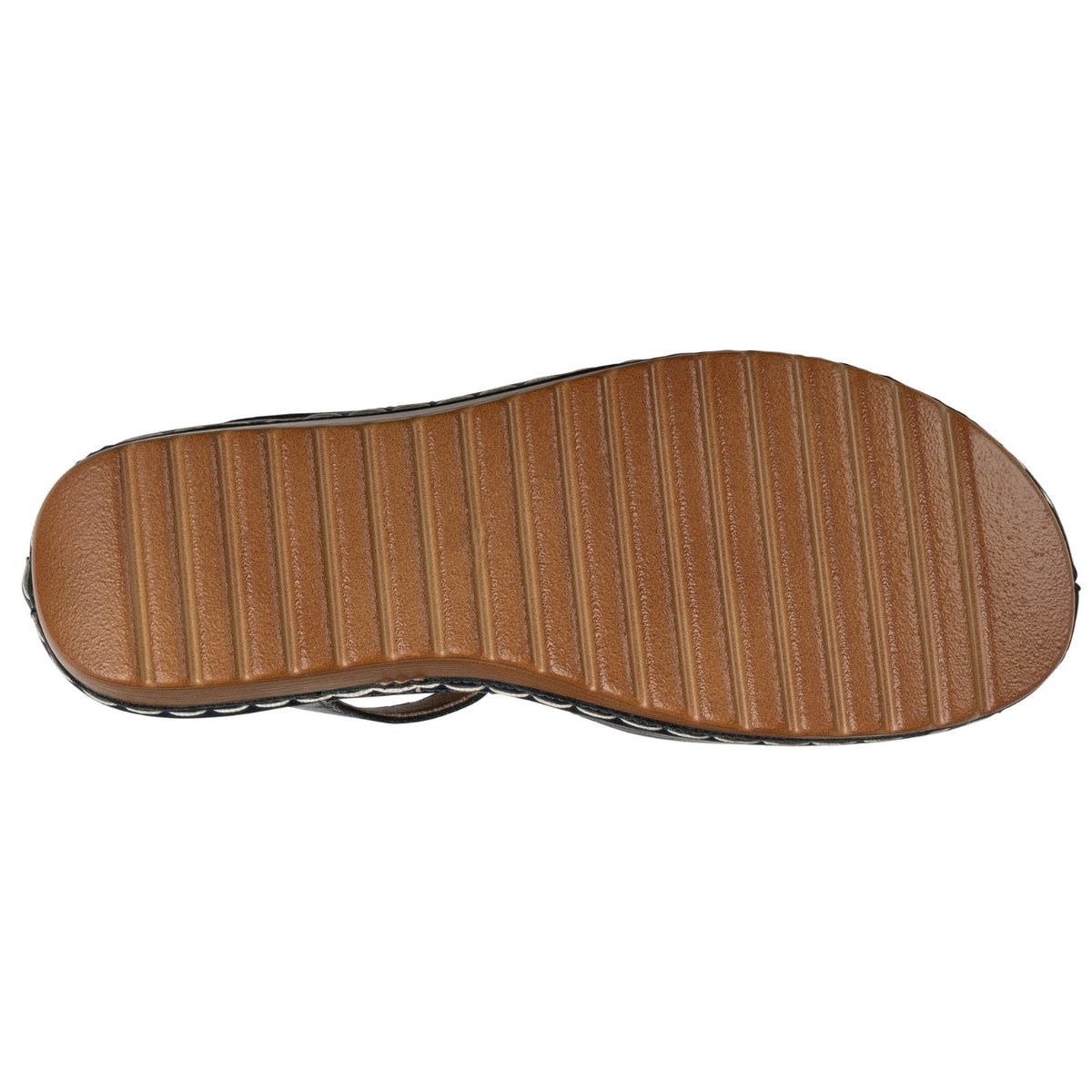 Mondo Navy T-Strap Wedge Sandal by GC Shoes – view 5