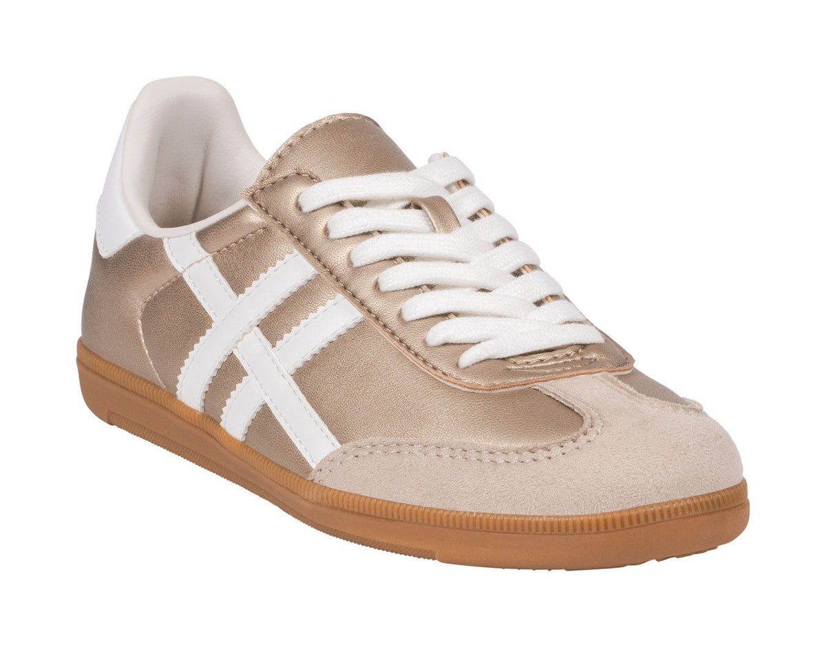 Fowler Gold Retro Stripe Sneaker by GC Shoes