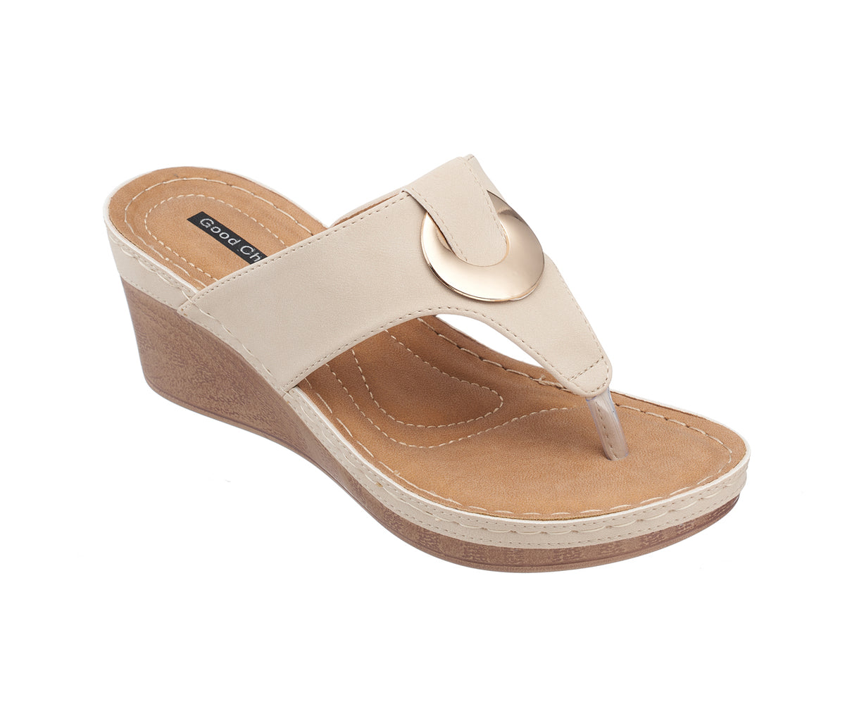 Genelle Natural Wedge Sandals