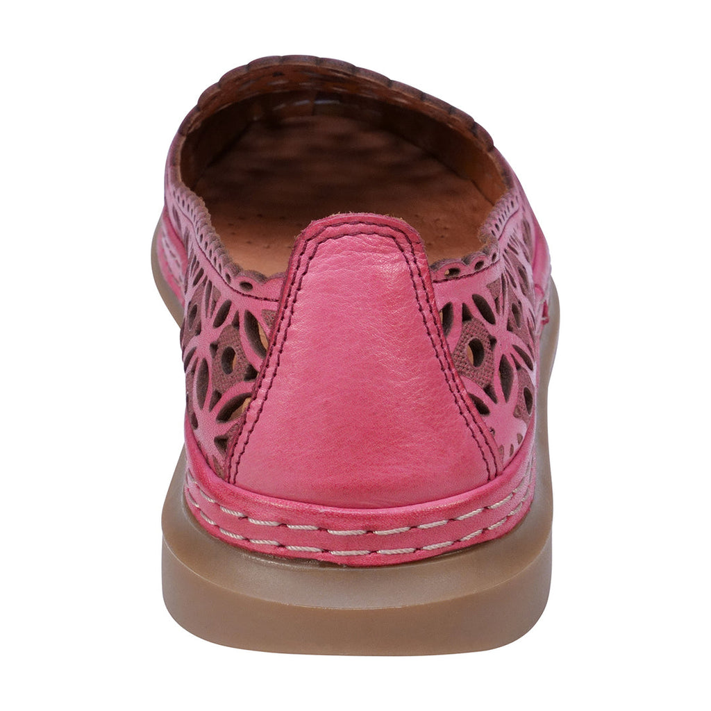 Tumi Pink Perforated Leather Flats Back