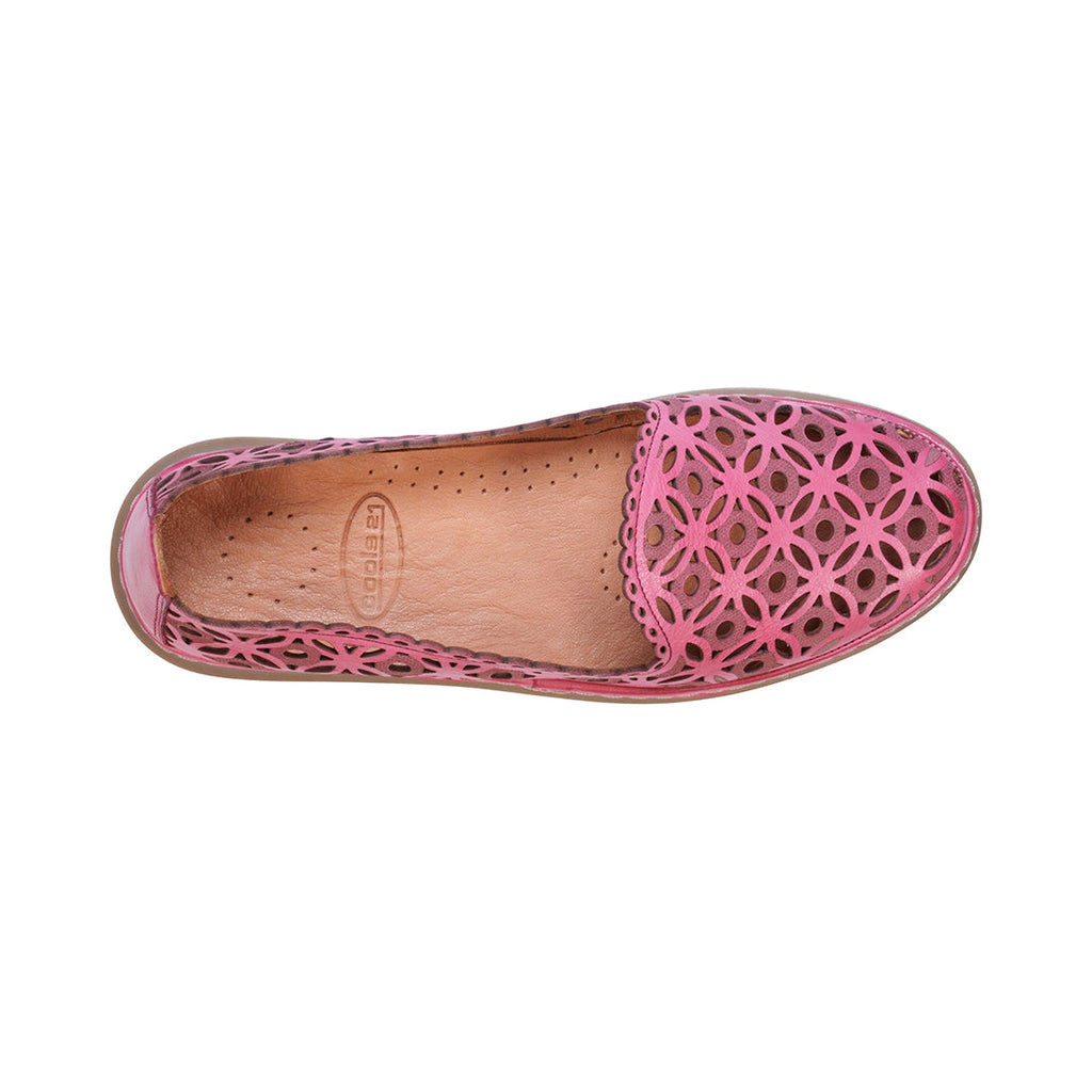 Tumi Pink Perforated Leather Flats Front