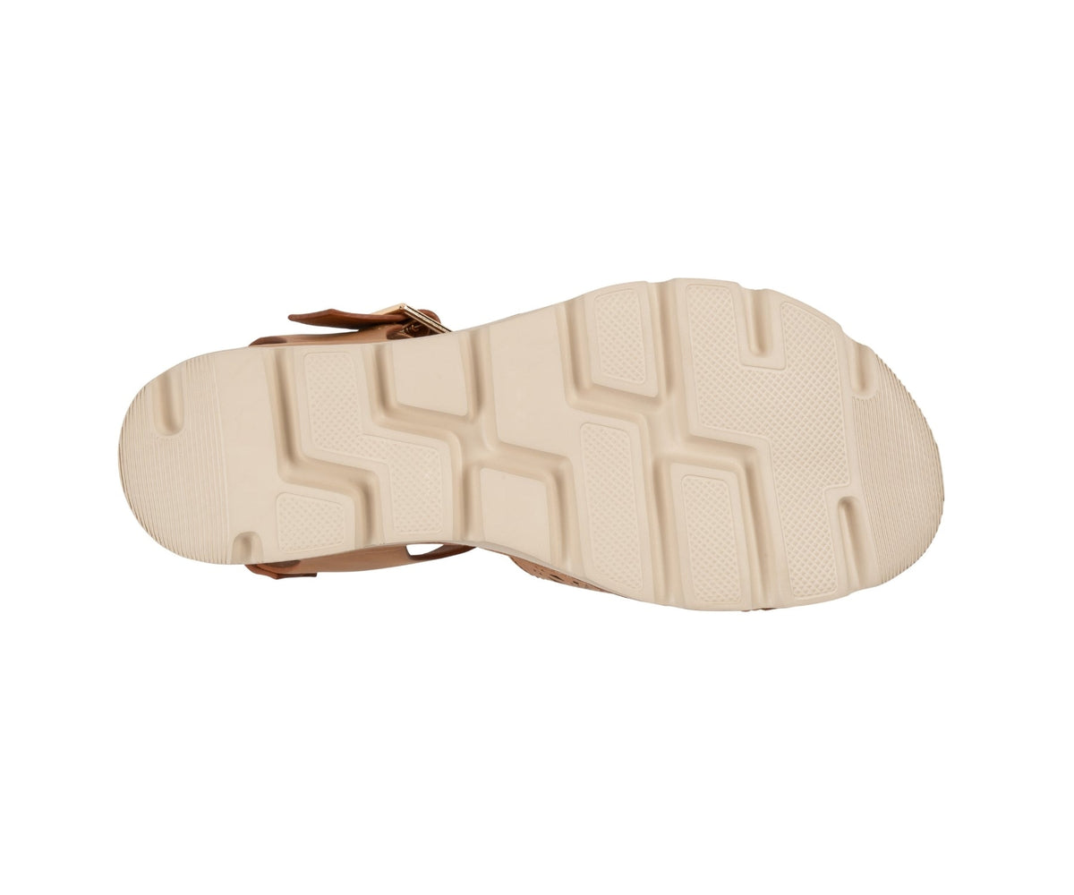 Carmel Tan Buckle Wedge Sandal by GC Shoes – view 5