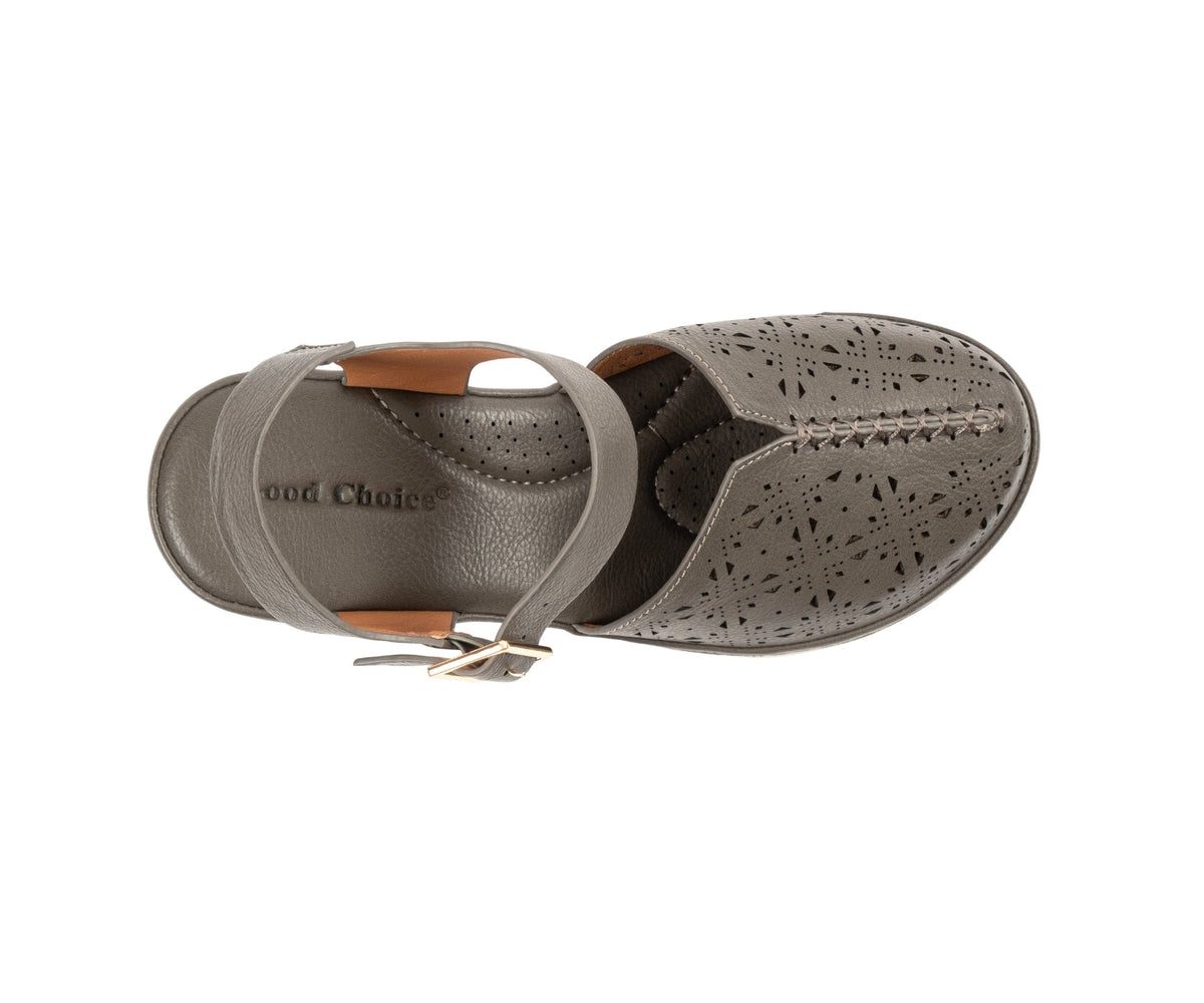 Carmel Olive Buckle Wedge Sandal by GC Shoes – view 3
