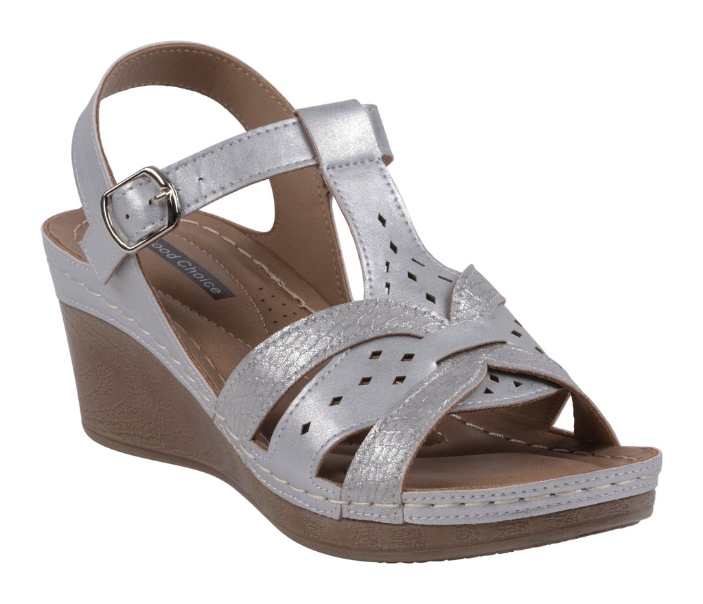 Darry Silver Wedge Sandals