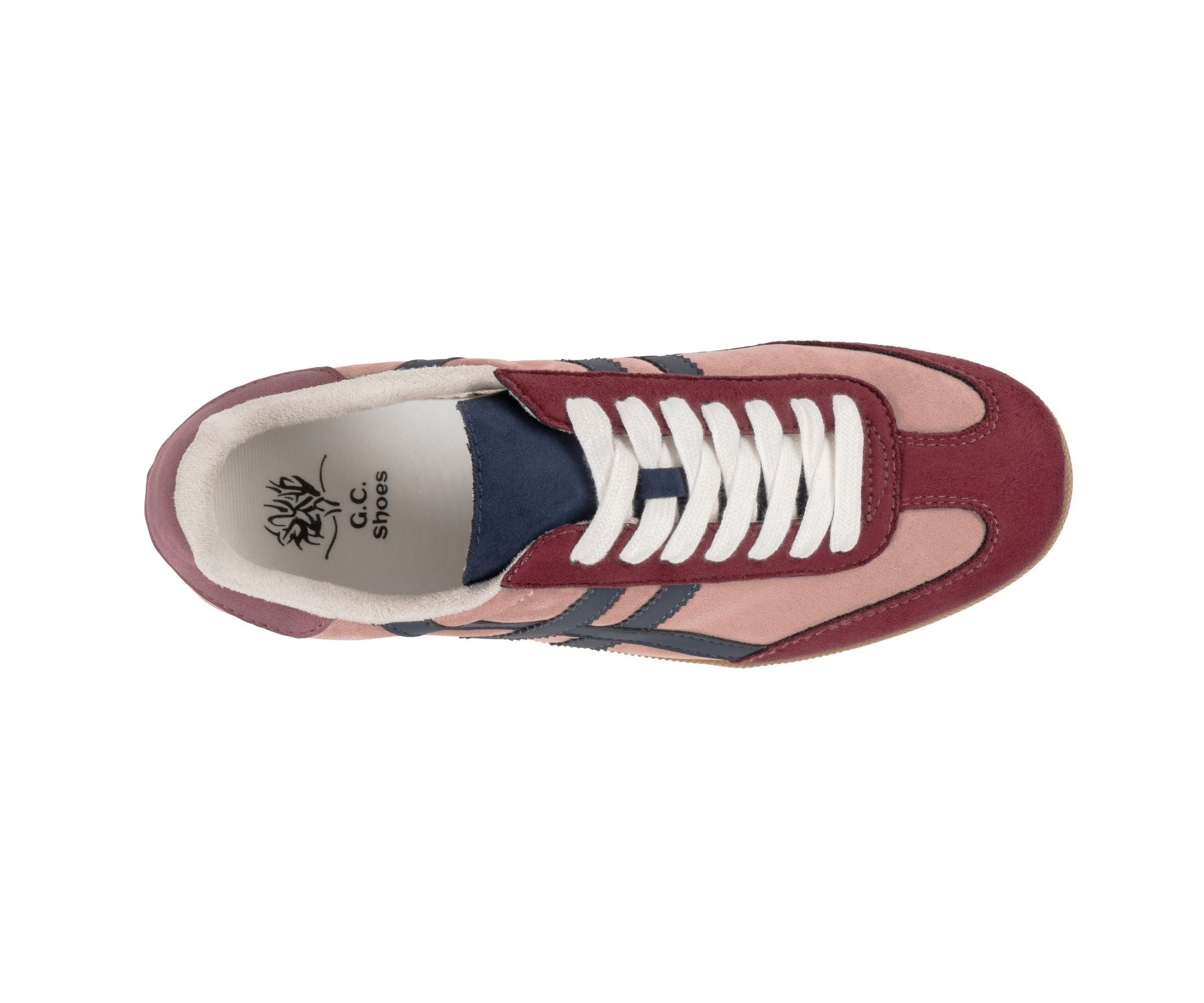 Fowler Burgundy Retro Stripe Sneaker by GC Shoes – view 3