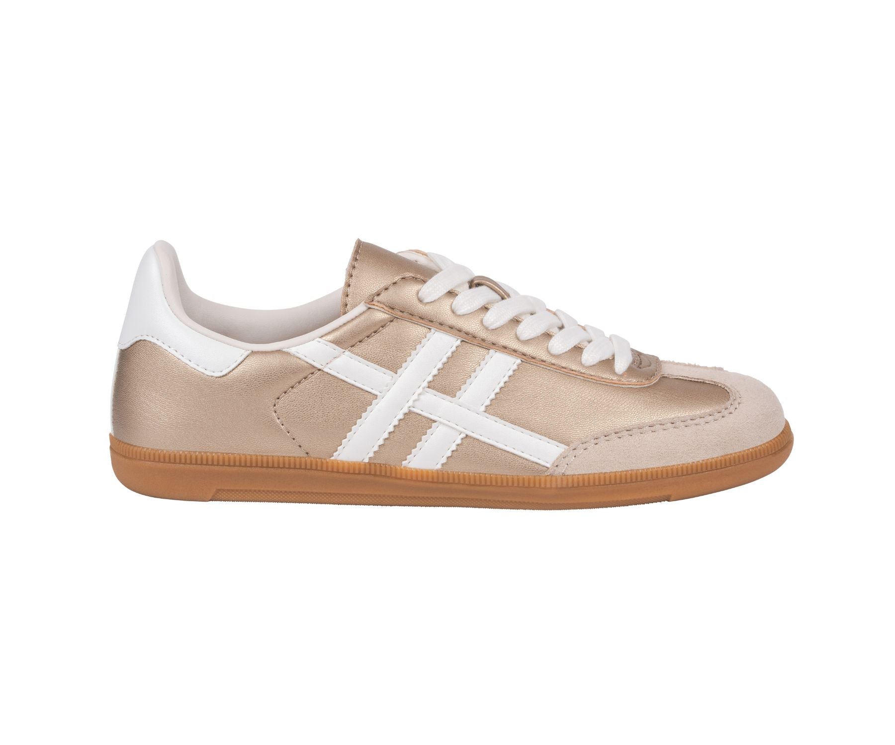 Fowler Gold Retro Stripe Sneaker by GC Shoes – view 2