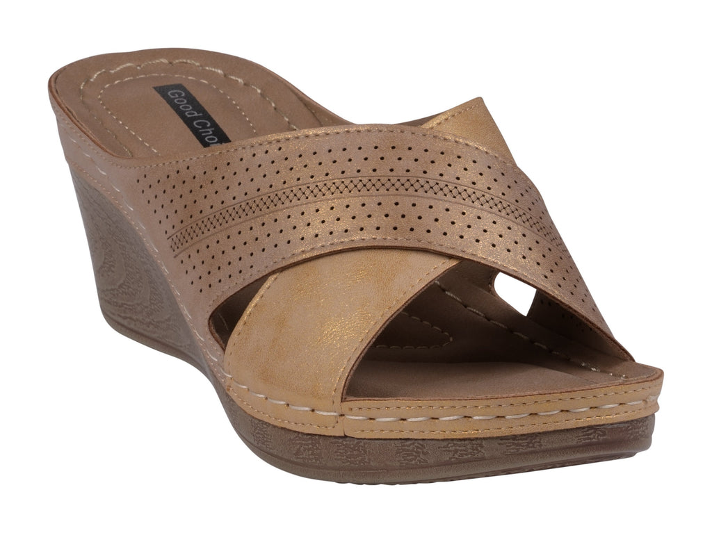 Hayden Tan/Bronze Wedge Sandals