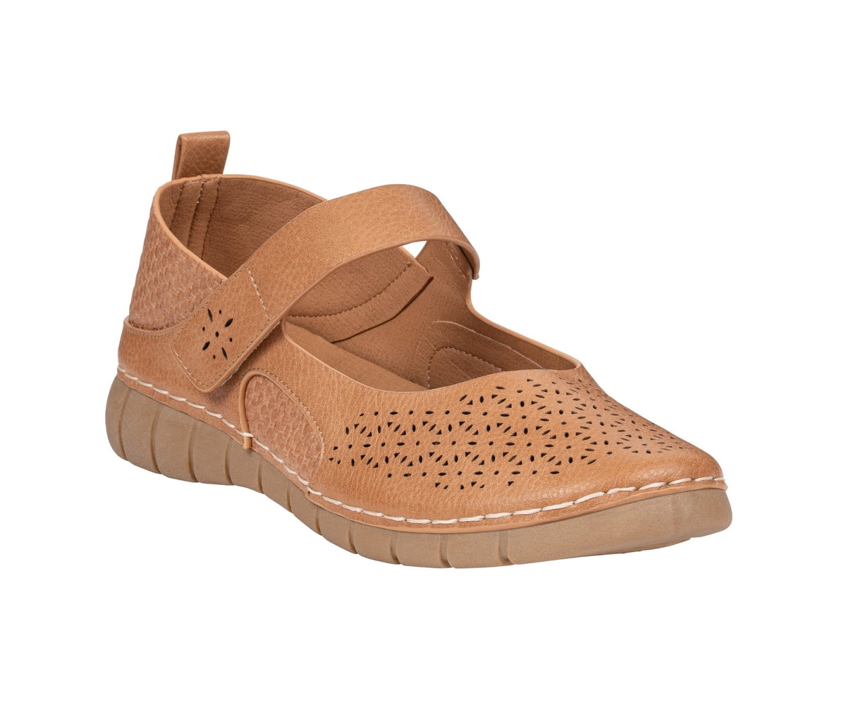 Kace Tan Mary Jane Ballet Flat by GC Shoes