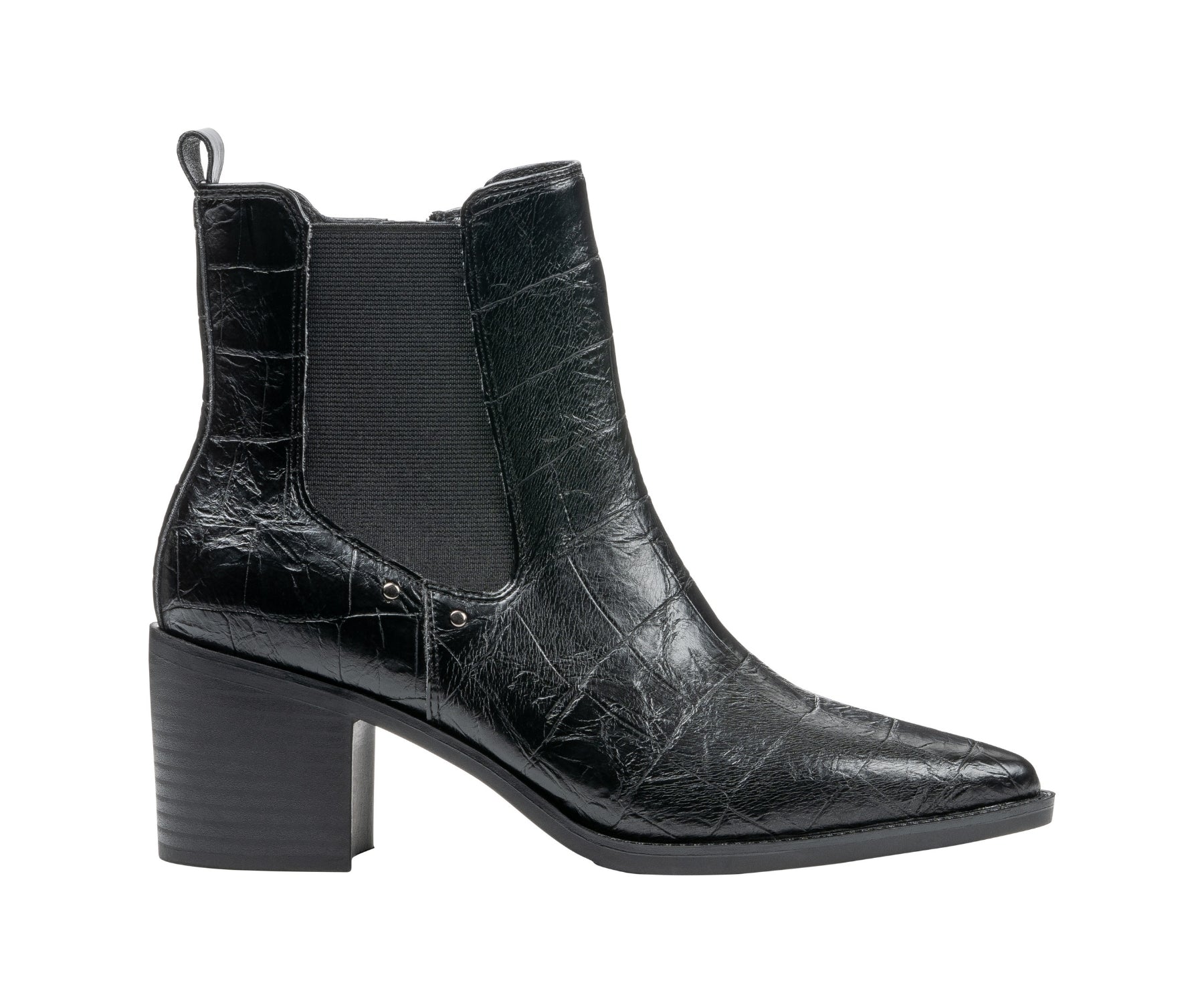 Kodiak Black Croc-Embossed Bootie by GC Shoes – view 2