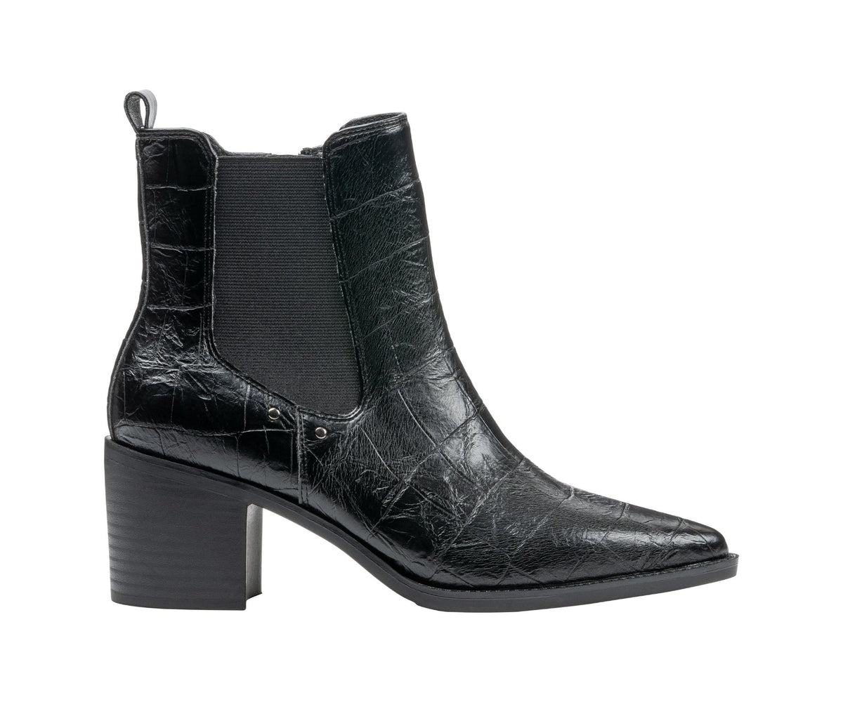 Kodiak Black Croc-Embossed Bootie by GC Shoes – view 2
