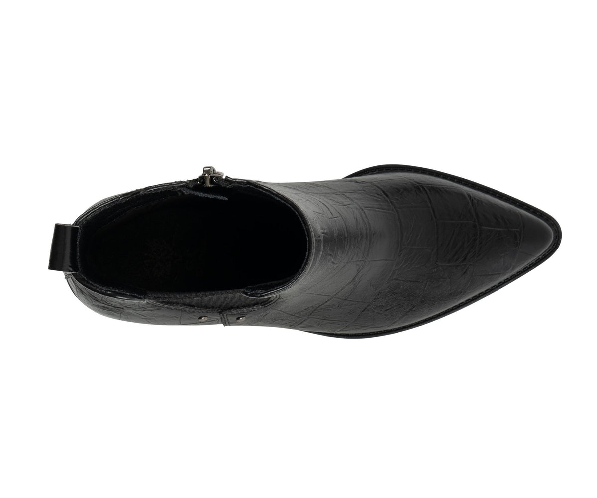 Kodiak Black Croc-Embossed Bootie by GC Shoes – view 4