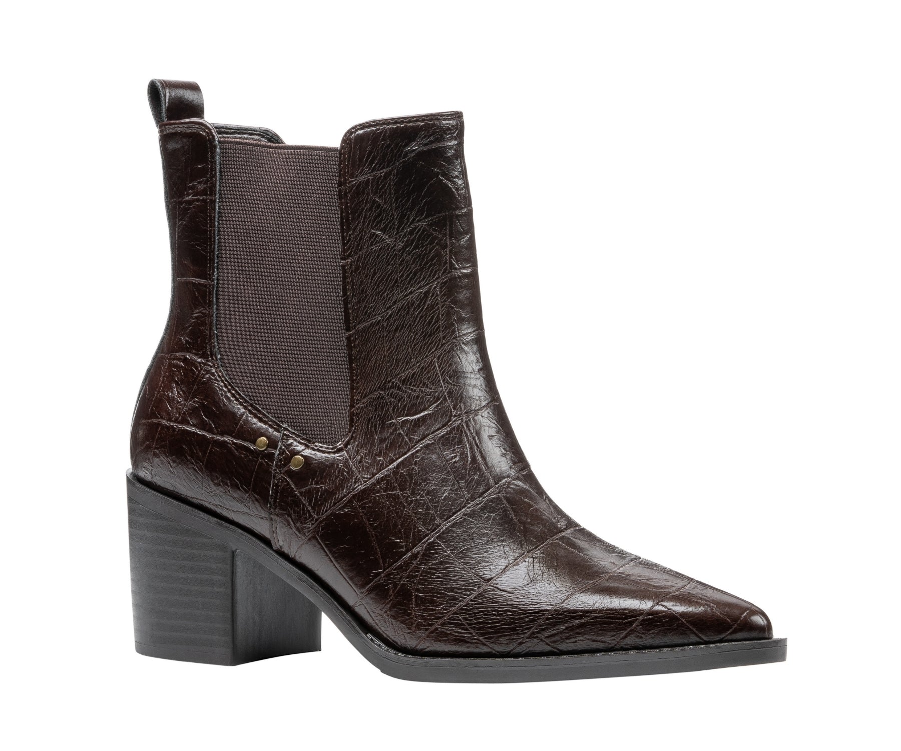 Kodiak Brown Croc-Embossed Bootie by GC Shoes