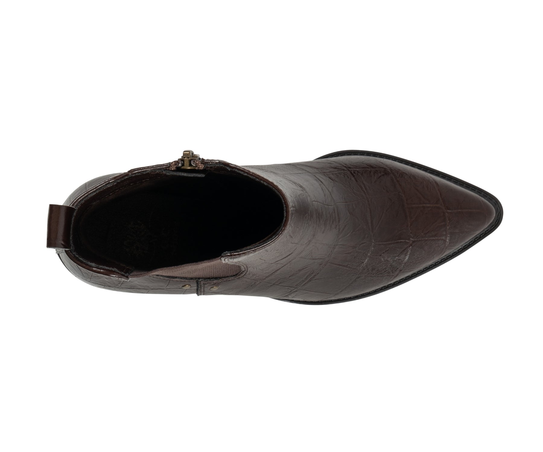Kodiak Brown Croc-Embossed Bootie by GC Shoes – view 4