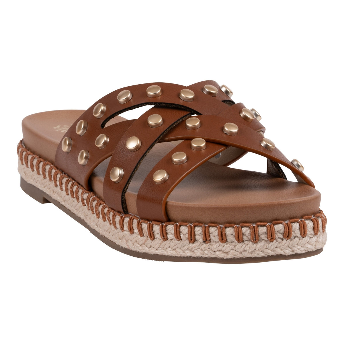 Women’s Loola Cognac Studded Espadrille Platform Sandals – GC Shoes