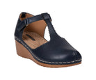 Mondo Navy T-Strap Wedge Sandal by GC Shoes