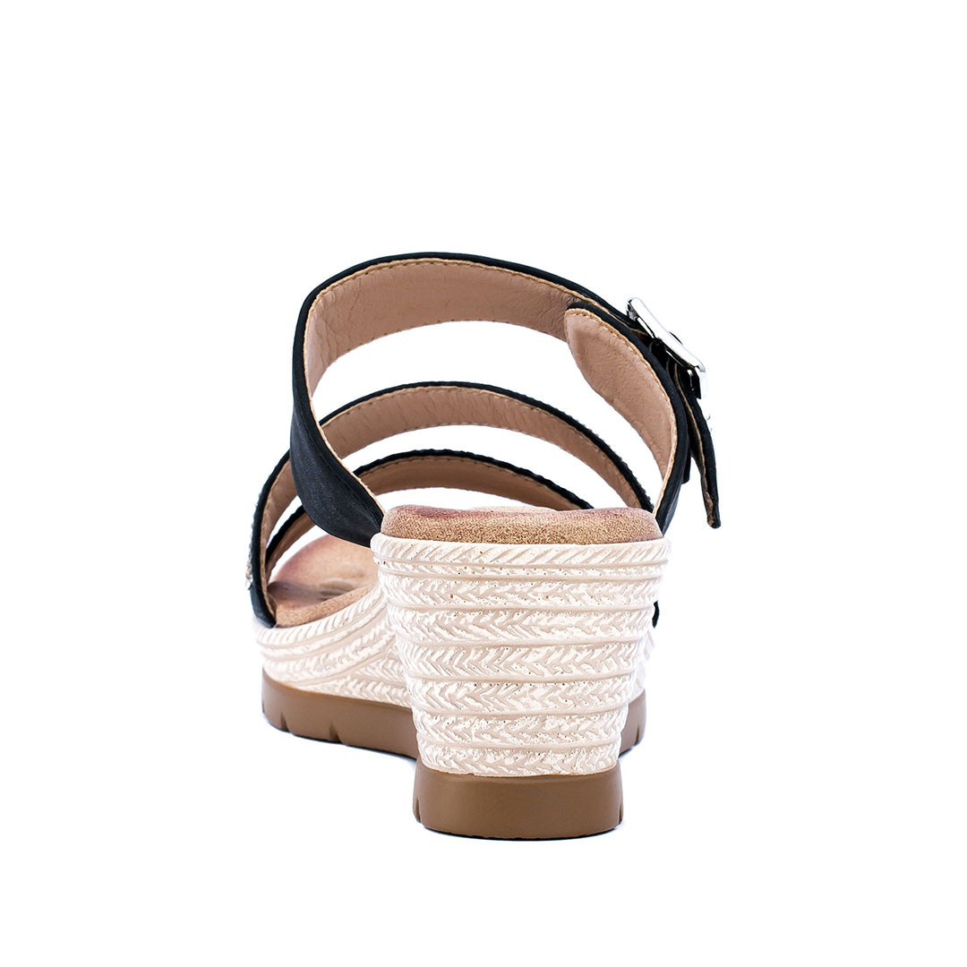 Monica Black Espadrille Sandal – GC Shoes - Main Image