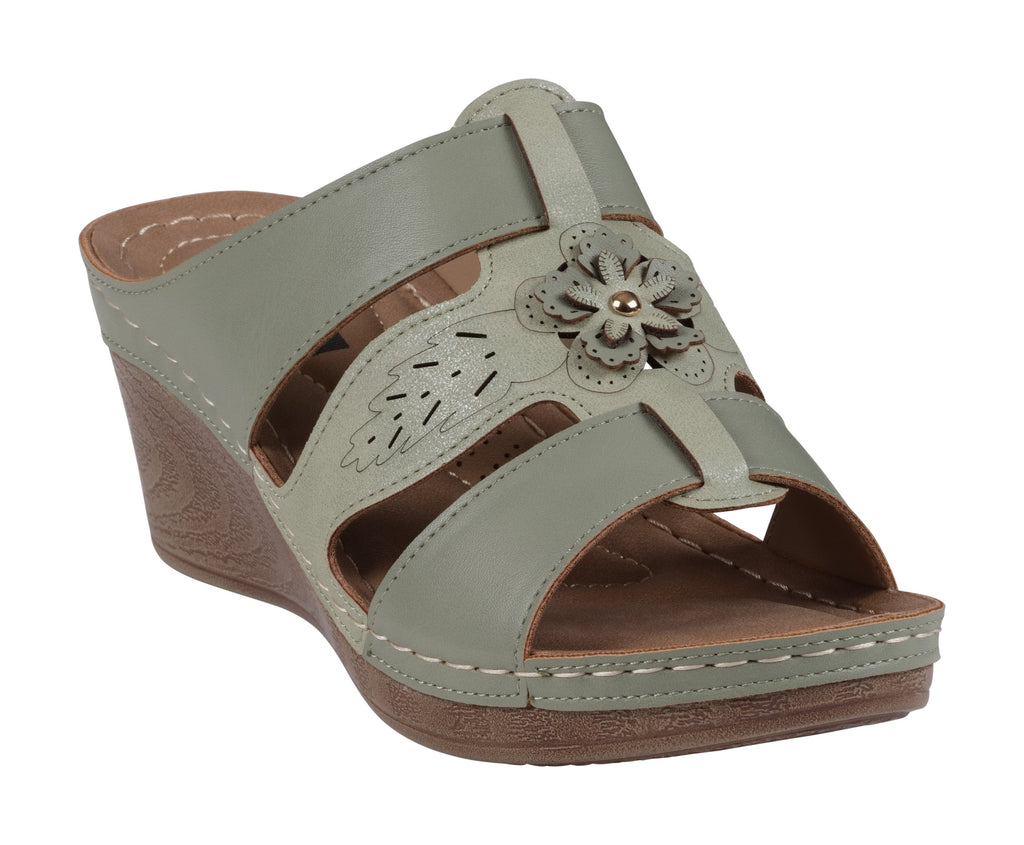 Spring Green Wedge Sandals 