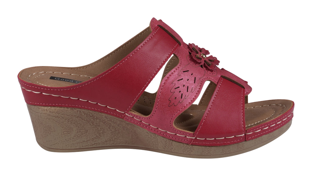 Spring Red Wedge Sandals Side 