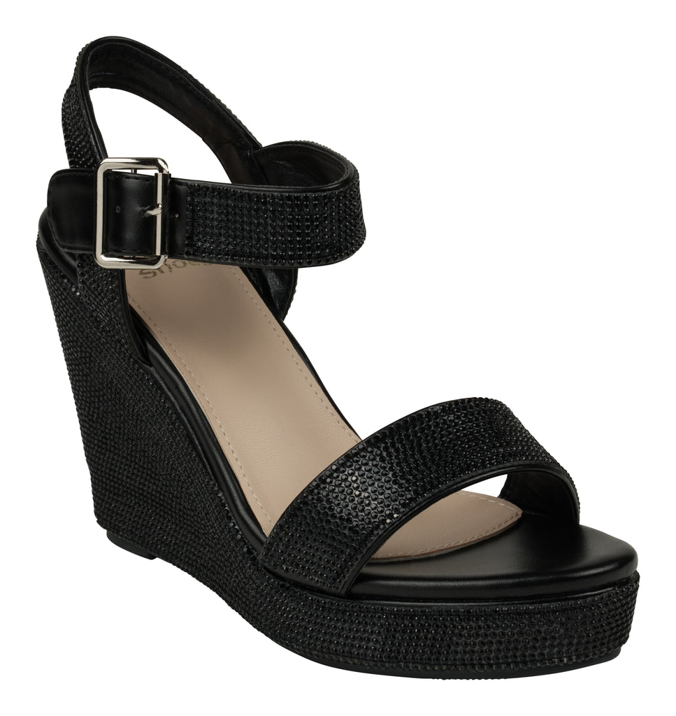 Betty Black Wedge Sandals 
