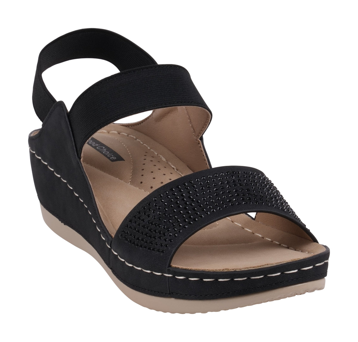 Tammy Black Wedge Sandals – GC Shoes