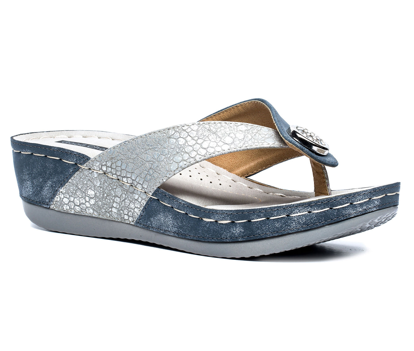 Dafni Blue Wedge Sandals – GC Shoes
