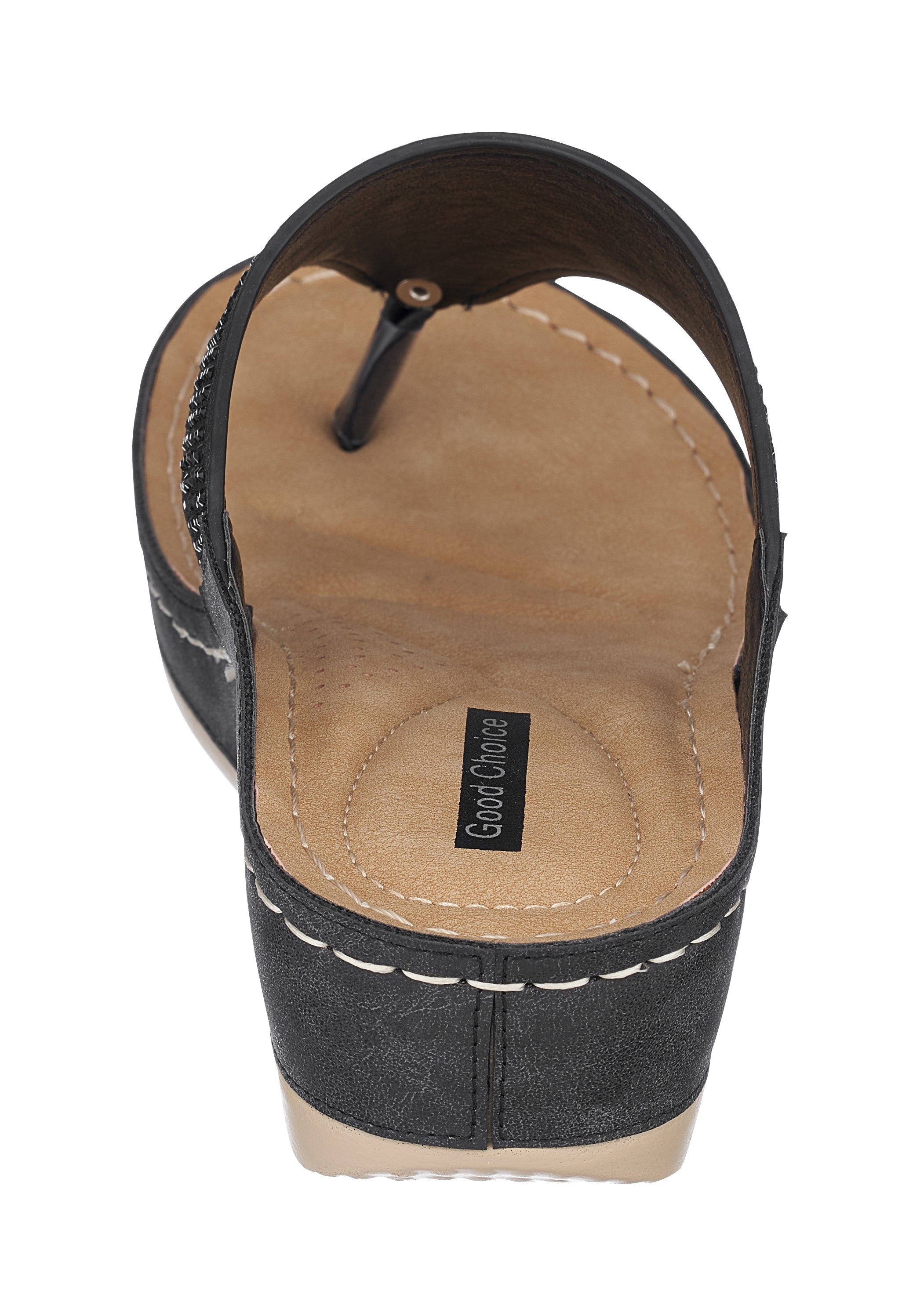 GC Shoes Tia Black 7.5 Elastic Cross Strap Espadrille Wedge Sandals